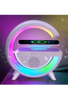 Buy COOLBABY LED Ambient Lighting Night Light for Bedroom Rechargeable Bluetooth Speakers Table Lamp for Living Room Decor Battery Operated Dorm Bedside Lamps with 15W Wireless Charging (White) Child Gift in Saudi Arabia