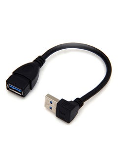 Buy High Speed USB3.0 90 Degree Up Type A Male To Female Right-Angle Extension Adapter Cable Black in UAE