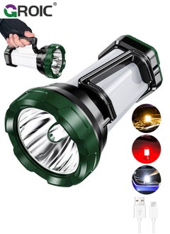 Buy Portable LED Camping Lantern - Rechargeable Outdoor Flashlight, 6 Light Modes, 4000mAh Super Power Bank, Waterproof, for Hurricane Emergency, Hiking and Power Outages in UAE