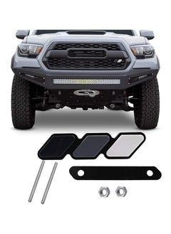 اشتري Tri-color grille badge logo decoration accessories car truck label for Tacoma 4Runner and for Tundra Rav4, three-color badge logo for Highlander's T-G3Y White-Light gray-Black في الامارات