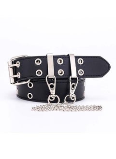 اشتري Punk Double Grommet Leather Belt في الامارات