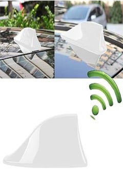 اشتري INTVN Car Vehicle Shark Fin, Universal Shark Fin Car Antenna Roof Aerial Roof Antenna Shark Fin Roof Antenna Aerial with Adhesive Base Waterproof (White) في مصر