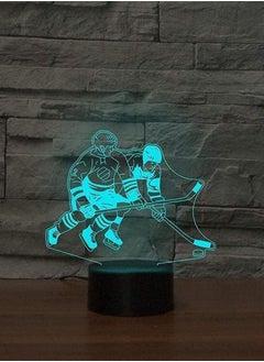 Buy Multicolor 3D Illusion Lamp LED Night Light Game Hockey Game 16 Colors Bedside Decor Table Lamp USB Sleep Birthday Gifts in UAE