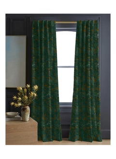 اشتري Printed Curtains Semi Leather 1Piece-Green-140x280 cm في مصر