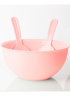 Buy Bowl Set with Fork and Spoon 5L Pink in Saudi Arabia