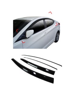 Buy 4Pcs Side Window Wind Deflector Door Visor Black For Hyundai Elantra 2012 To 2015 in Saudi Arabia