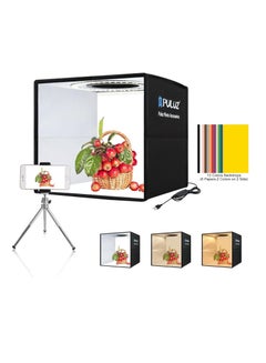 Buy PULUZ 9.8 inch/25cm Foldable Portable Photo Studio Light Box, Adjustable Brightness Light Box Photography Lighting Shooting Tent Kit, with LED Lights and 12 Colors Backdrop in Saudi Arabia