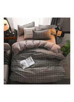 Buy 4-Piece Geometric Design Bedding Set Cotton Multicolour in Saudi Arabia