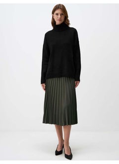 Buy Relaxed Fit High Waist Pleated Midi Skirt in Egypt