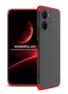 Buy Compatible With vivo Y16 GKK 360 Degree Protection Cover- (Red&Black) in Egypt