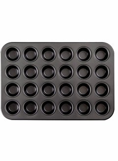 Buy Bakeware, Bakeware Nonstick Mini Muffin Pan, 24 Cup - Black, Premium Quality Cupcake Pan with Nonstick Technology, Dishwasher Safe, No-Toxic Material, Commercial Grade Carbon Steel in Saudi Arabia