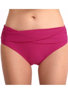 اشتري Solid Color Plunge Bikini Bottom Pink في السعودية