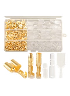 Buy 320pcs Double Bullet Wire Connectors, 3.9mm 3.5mm Male and Female Bullet Terminal Connectors with Insulation Sleeve, Crimp Terminal Automotive Electrical Connectors Motorcycle Connector Kit in Saudi Arabia