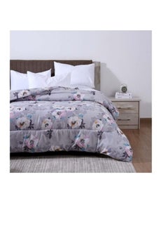 Buy PAN Home Rosas Printed Roll Comforter 150x220cm - Grey in UAE