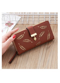 Buy Wallet for Women Long Slim Minimalist Wallet Ladies Women Purse Large Capacity Pu Leather Credit Card Holder in UAE