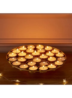 اشتري Flicker Metal Tealight Candle Holder Tray 26.5 x 5 x 26.5 cm في الامارات