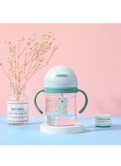 Buy Baby Sippy Cup with Weighted Straw with Handle 250ml  Light Blue in UAE