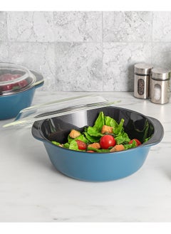 Buy Casserole with Glass Lid 2L - Dark Denim in Saudi Arabia