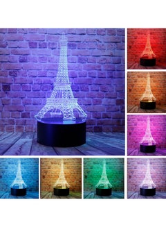 Buy Cartoon Romantic Eiffel Tower in Paris France Fashion Style 3D Optical Illusion LED Bedroom Decor Sleep Table Lamp with Remote 7 Colors Night Light Birthday Xmas Gifts for Kids Boy & Girl in Egypt