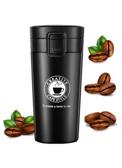 Buy Original 350ml Thermal Mug and Flask, Vacuum-Insulated Stainless Steel 304 Thermal Bottle for Tea and Coffee, Retains Heat, Suitable for Travel, Hot and Cold Beverages, and Perfect for Kids and Infants. Features a Leak-Proof Design, Making It a Great Gift for Outdoor, Office, Home, and Sports Use. Available in an Elegant Black Satin Finish – Coffee, Nescafe, Cappuccino, and Tea Mug – Fits Car Cup Holders – Coffee Mug – Double-Wall Stainless Steel Insulation with a Mesh Filter and Foldable Lid to Keep Beverages Hot or Cold – Vacuum-Insulated Stainless Steel Thermal Cup with Double-Wall Design, Flip Lid, and Mesh Filter for Hot and Cold Drinks for Up to 6 Hours. in Egypt