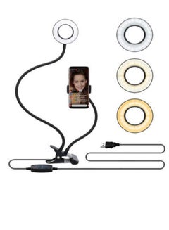 Buy Professional Live Stream Smartphone Holder Mount Stand With Selfie Ring Light in UAE