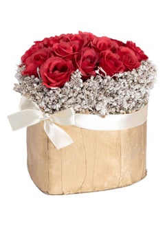 اشتري Heart Roses In Planter, Beige, Red & Grey في الامارات