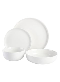 Buy 16Piece Porcelain Chip and Scratch Resistant Dinnerware Set -White in Egypt