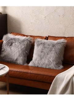 Buy Cozy soft Faux Fur Throw Pillow For Sofa, Bed and Home Décor in UAE