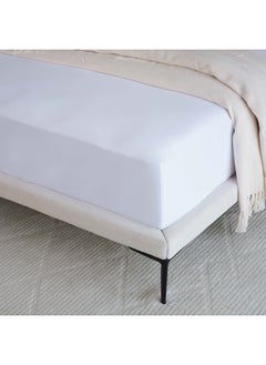 Buy Snug Cotton Jersey Fitted Sheet  White 200x200+33 cm in UAE