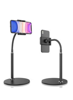 Buy Cell Phone Stand, Adjustable Height & Angle Phone Holder Flexible Arm Universal Phone Stand for Desk, Aluminum Alloy Desktop Cell Phone Holder Compatible with 3.5"-6.5" Device in UAE