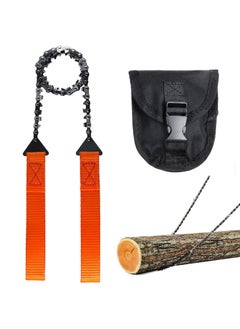 اشتري SYOSI, Pocket Chainsaw With Handles, Field Survival Folding Hand Saw Chain Portable with Bag, Foldin Bi-Directional Cutting Teeth Camping Saw Wood Saw Hunting Saws في الامارات