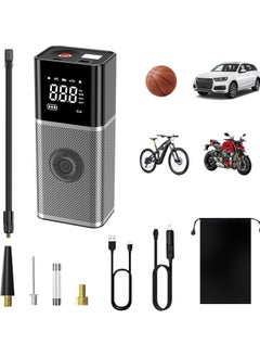 Buy Portable Air Compressor,Tyre Inflator,150 PSI Fast Inflation with LCD Dual Screen&LED light,Electric Air Pump for Car, Motorcycle, Bike, Balls in Saudi Arabia