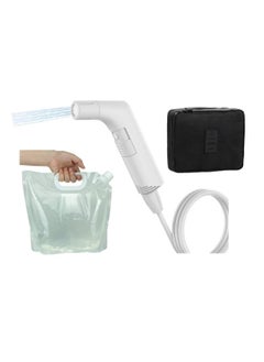 Buy Portable Bidet For Travel Shattaf Set | Portable Shattaf Rechargeable Travel Camping Bidet Shower Sprayer (Plastic Bag 3.5L (Foldable), White) With Traveling Bag Traveler'S Shattaf in UAE