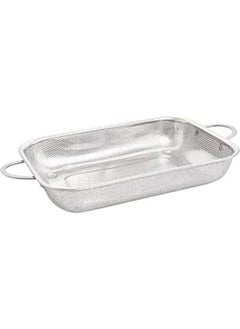 Buy Stainless Steel Rectangle Food Strainer With Handle 30X22X5 Cm - Silver in Egypt