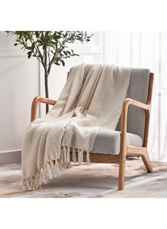 Buy Albania Woven Throw with Fringe 170 x 130 cm in Saudi Arabia