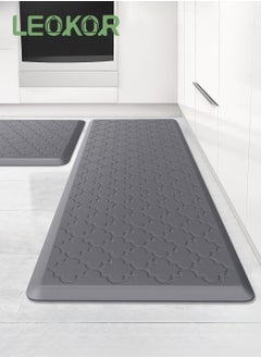 Buy 2 PCS Kitchen Mat Cushioned Anti-Fatigue Floor Mat Waterproof Non-Skid Ergonomic Comfort Foam Rugs for Kitchen, Floor,Office, Sink, Laundry in Saudi Arabia