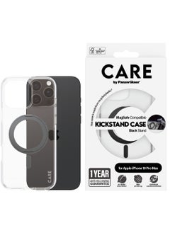 اشتري CARE by PanzerGlass® Phone Case for Apple iPhone 16 Pro Max With MagSafe Kickstand Black, Drop-Tested Protection, Recycled Plastic, Anti-Yellowing Guarantee, Enhanced Camera Protection في الامارات