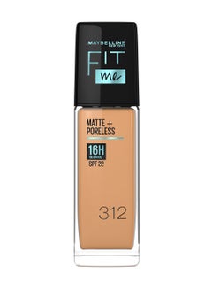 Buy Maybelline New York Fit Me Matte & Poreless Foundation 16H Oil Control with SPF 22 - 312 in UAE
