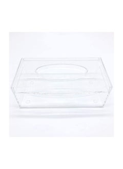 اشتري LIYING 	Transparent Acrylic  Napkin Storage Box Facial Tissue Dispenser Box Modern Clear Acrylic Napkin Organizer（L-22*W12*H7） في الامارات