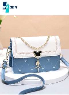 اشتري Women's Stylish Contrasting Shoulder Bag, Ladies Chain Handle Crossbody Bags Sling Bag Side Bag Carry Bag, PU Leather Small Square Bag Handbag Tote Bags Clutch Bag for Teenagers في الامارات