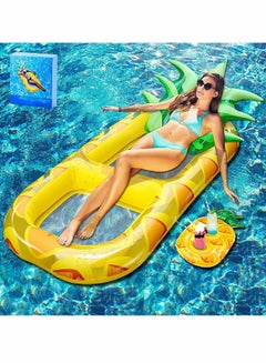 Buy Pool Inflatable Floats Adult, Giant Pineapple Inflatable Pool Floats With Cup Holder,170 CM Beach Floaties Lounge Luxury Recliner in Saudi Arabia
