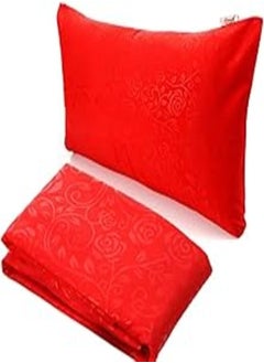 Buy Snooze Flat Jakared microfiber Bed Sheet - Chili red (flowery design) 180 * 240 Cm + Free Pillowcase in Egypt