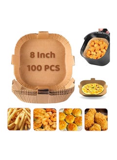 Buy Air Fryer Disposable Paper Liners,100Piece Air Fryer Liners Square, Air Fryer Paper Liner For Microwave, Nonstick Greaseproof Paper For Air Fryer Compatible (8In) in Egypt