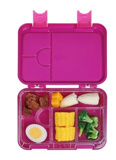 Buy Square Sealed Lattice Portable Lunch Box Purple in Saudi Arabia