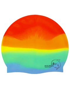Buy Silicone Swimming Cap Waterproof For Kids & Adults - Rainbow in Egypt