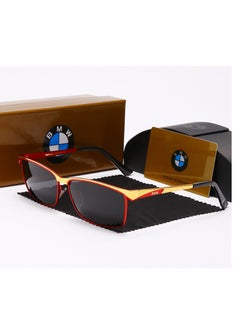 اشتري New Fshion High Quality Men's Sun Polarized Glasses Essential for Driving Outdoors Red Frame Black Gray في السعودية