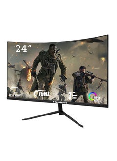 Buy Curved 24 inch IPS Monitor with Full HD (1920x1080) Display,75Hz Refresh Rate ,HDMI VGA Ports for Home Office Gaming-Black in Saudi Arabia