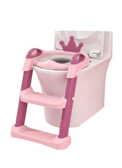 اشتري Large Plastic Chair Baby Toilet Baby Potty Trainer Seat With Ladder في الامارات