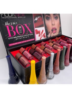 Buy Huda New Professional Makeup The2In1Box 24 Pcs Gift Box12Pcs Nail Polisj &12 Pcs Lip Gloss in Saudi Arabia