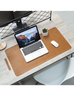 Buy 80cm * 40cm oversized leather mouse pad keyboard pad desk pad computer pad desk pad waterproof  brown in Saudi Arabia